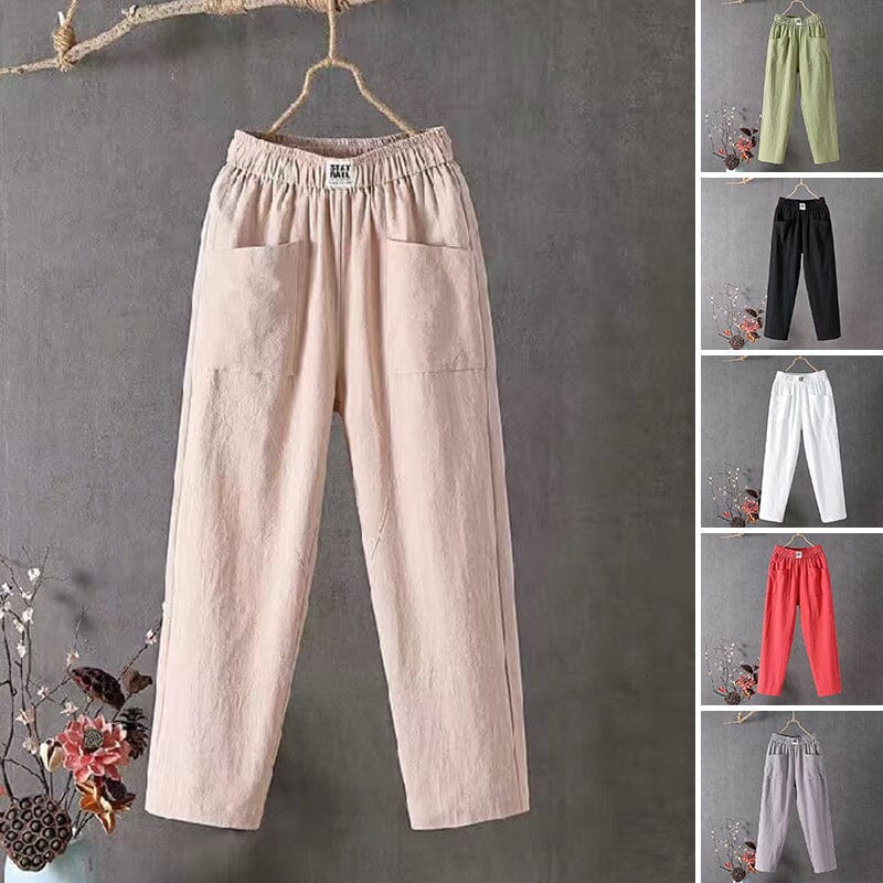 Tahlia™ - Casual Cotton Linen Trousers with Elasticated Waist