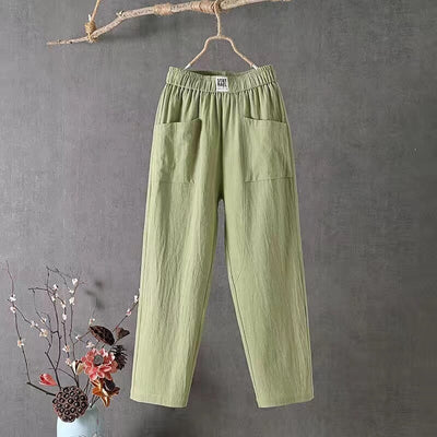 Tahlia™ - Casual Cotton Linen Trousers with Elasticated Waist