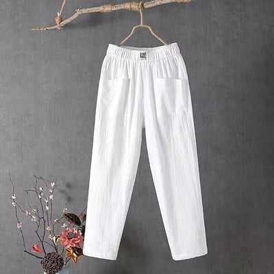 Tahlia™ - Casual Cotton Linen Trousers with Elasticated Waist