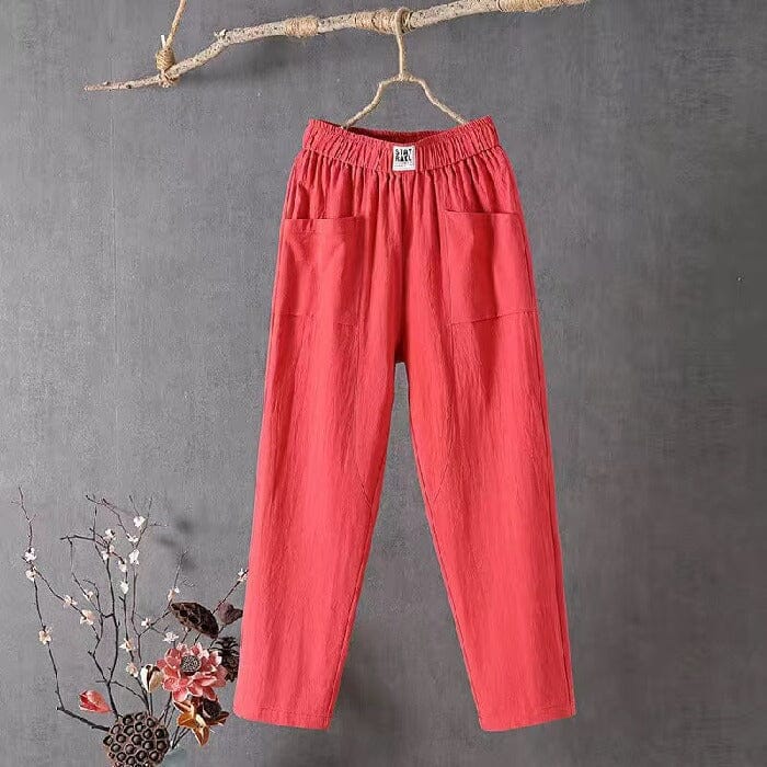 Tahlia™ - Casual Cotton Linen Trousers with Elasticated Waist