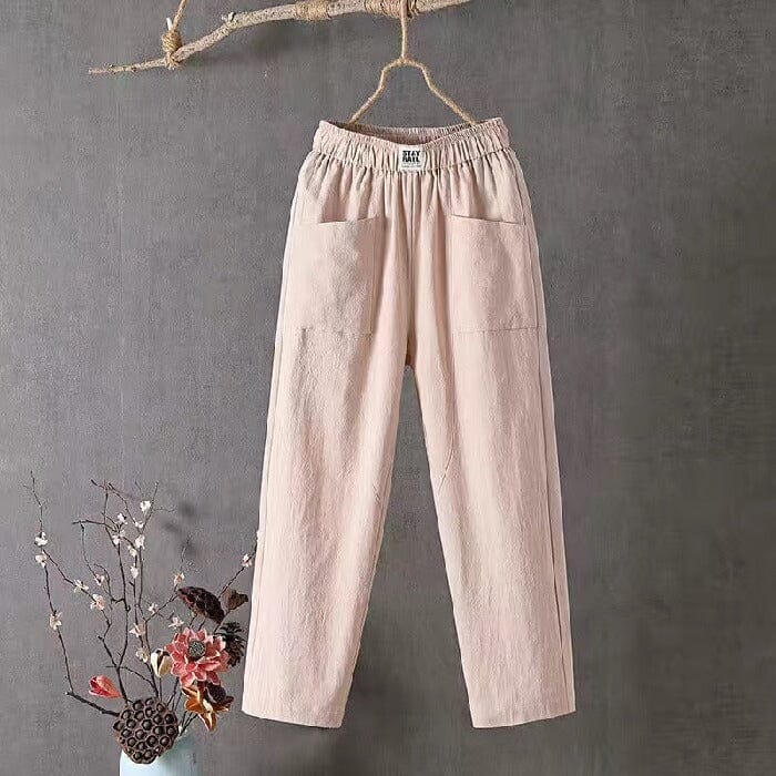 Tahlia™ - Casual Cotton Linen Trousers with Elasticated Waist