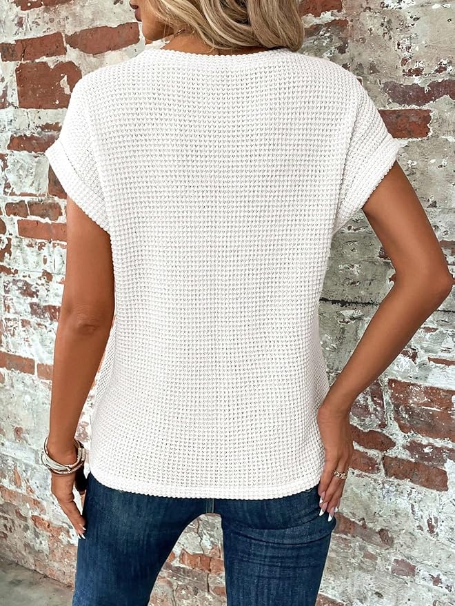 Sienna™ - Modern Chic Waffle Knit Blouse