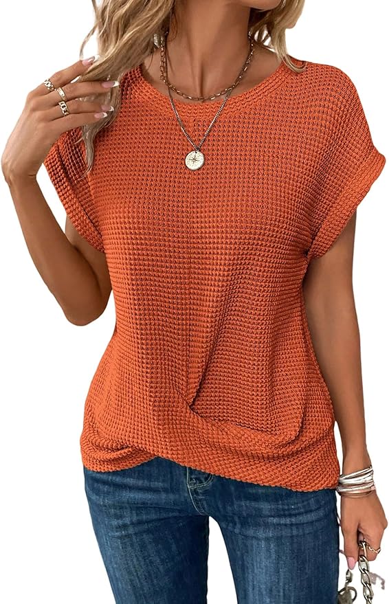 Sienna™ - Modern Chic Waffle Knit Blouse