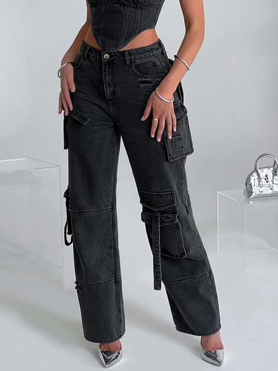 Poppy™ - Stylish Denim Cargo Pants