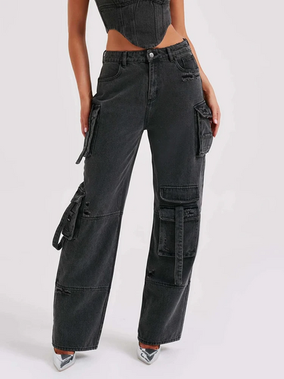 Poppy™ - Stylish Denim Cargo Pants