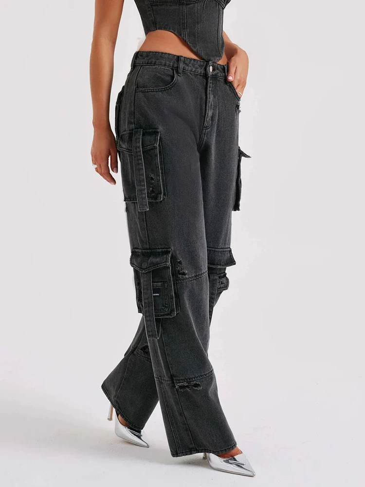 Poppy™ - Stylish Denim Cargo Pants