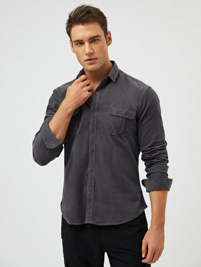 Alex™ - Classic Comfortable Multi-Pocket Corduroy Shirt