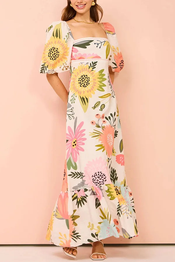 Freya™ - Stylish Vibrant Floral Maxi Dress