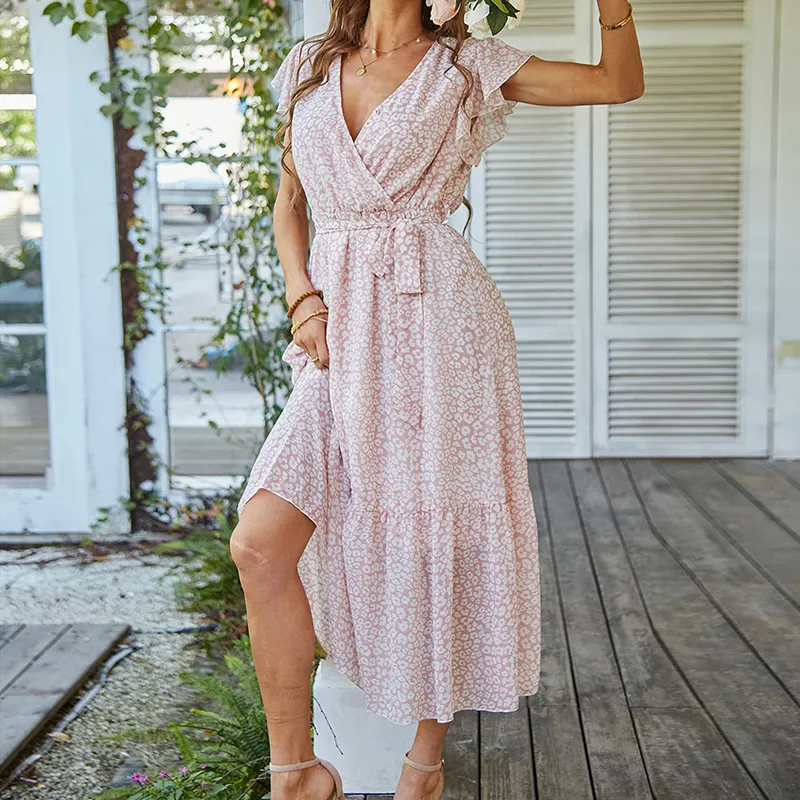 Sienna™ - Comfortable Floral Wrap Belt Summer Dress