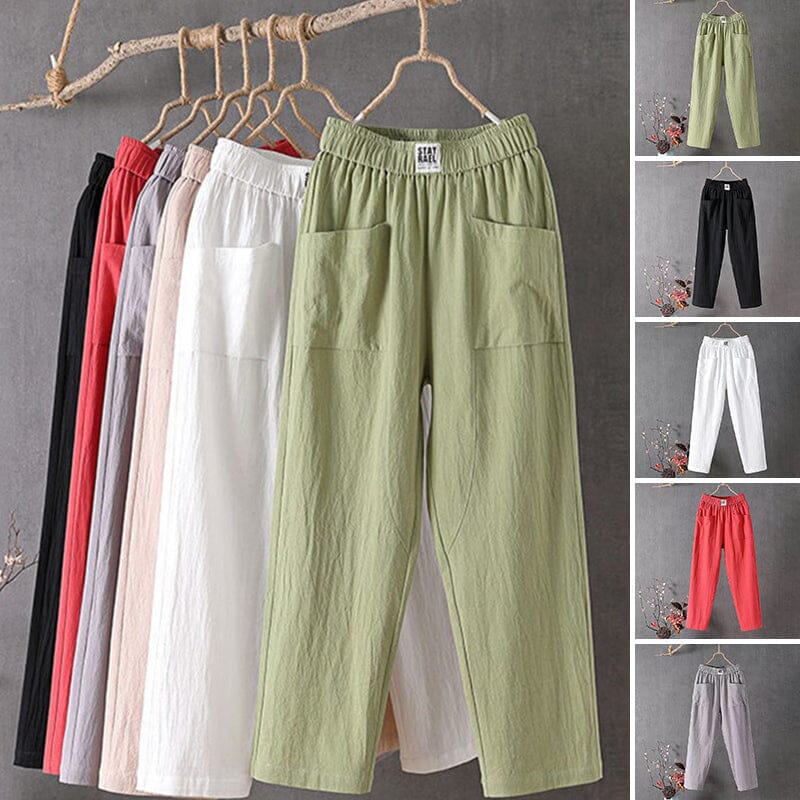 Tahlia™ - Casual Cotton Linen Trousers with Elasticated Waist