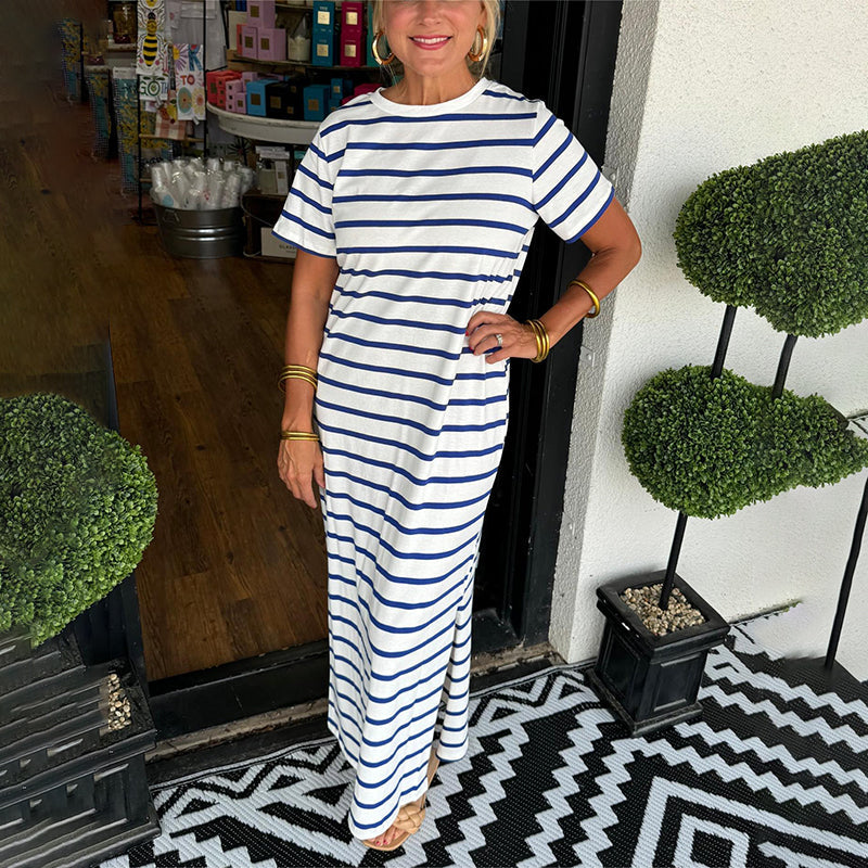 Aria™ - Comfortable Striped Maxi Dress